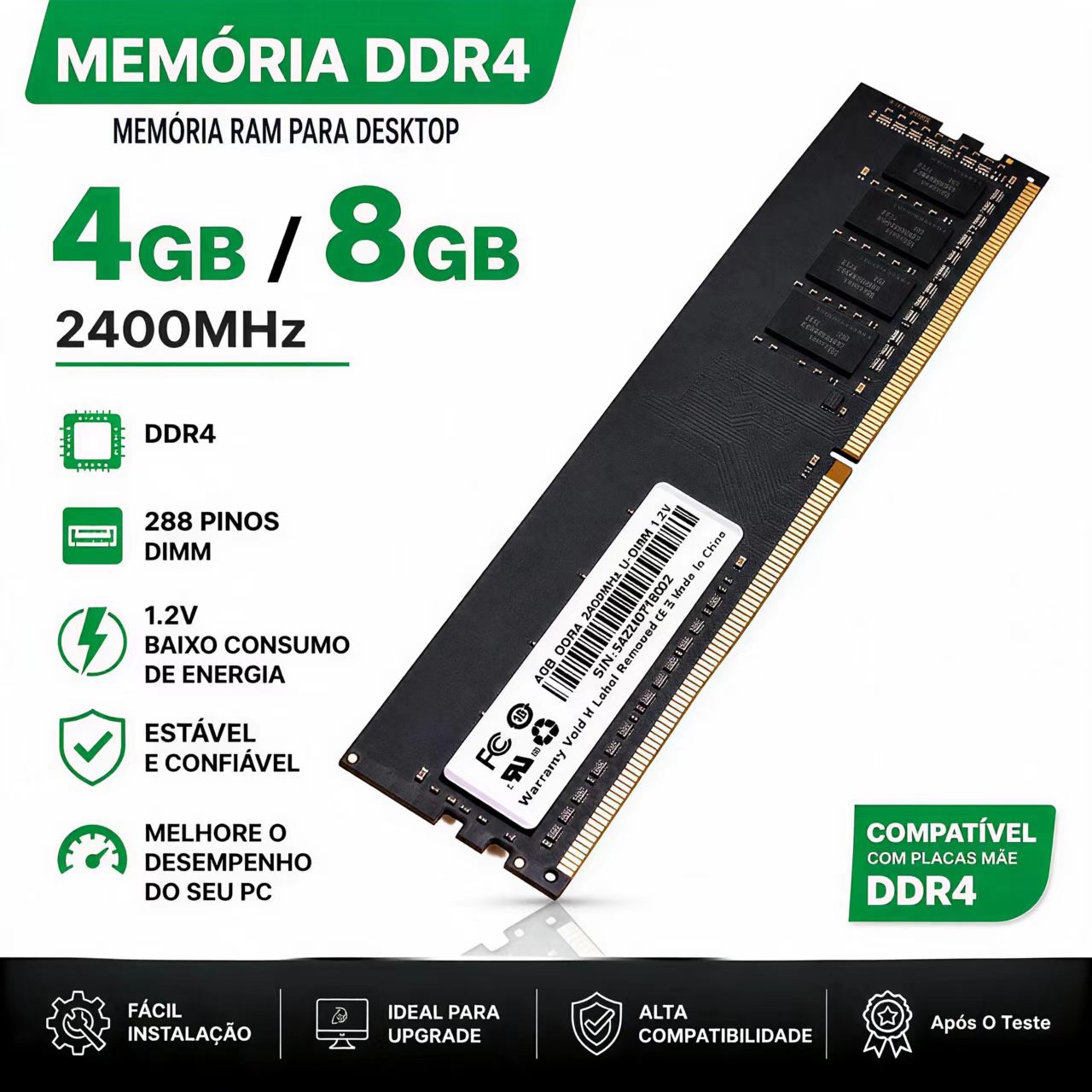 Ddr4 2400Mhz - RAM DDR4 4GB 8GB 2400MHz Memoria